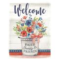Recinto 30 x 44 in. Welcome Patriot Flower Jar Print Garden Flag - Large RE3463355